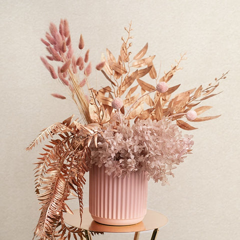 Ceramic Cypress Vase pot Ribbed