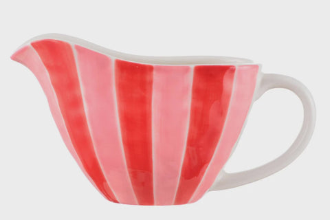 Gravy Jug - Pink/red Strip
