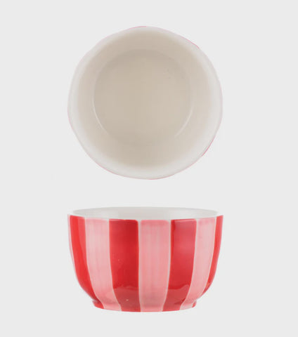 Small Bowl - Pink & Red Strip