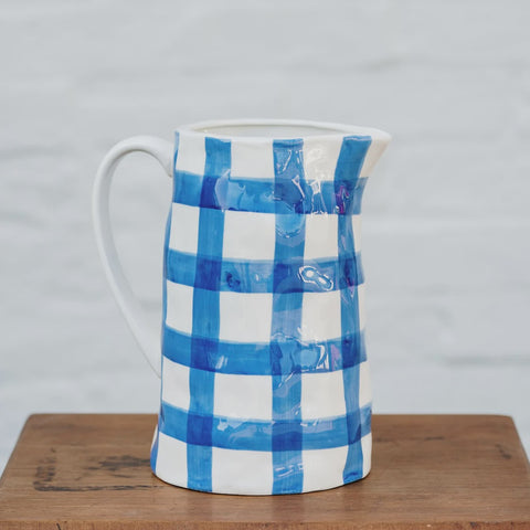 Blue Gingham Medium Jug