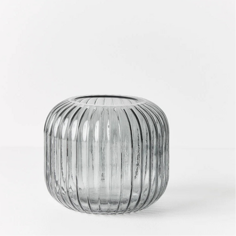 Ripple Squat Vase - Smoke