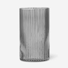 Ripple Cylinder Vase - Smoke