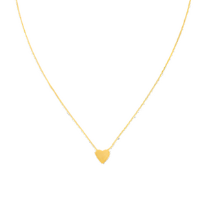 Gold brushed heart necklace