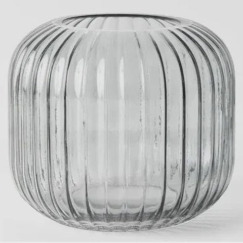 Ripple Squat Vase - Smoke