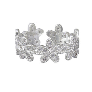 Silver flower ring