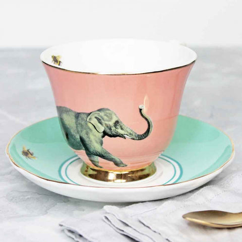 Elephant Family Teacup & Saucer