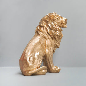 Large Sitting Lion - Gold